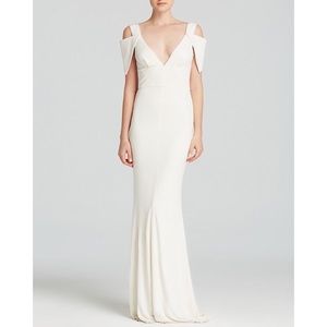 New without tags ABS Allen Schwartz Cold Shoulder Double V Gown